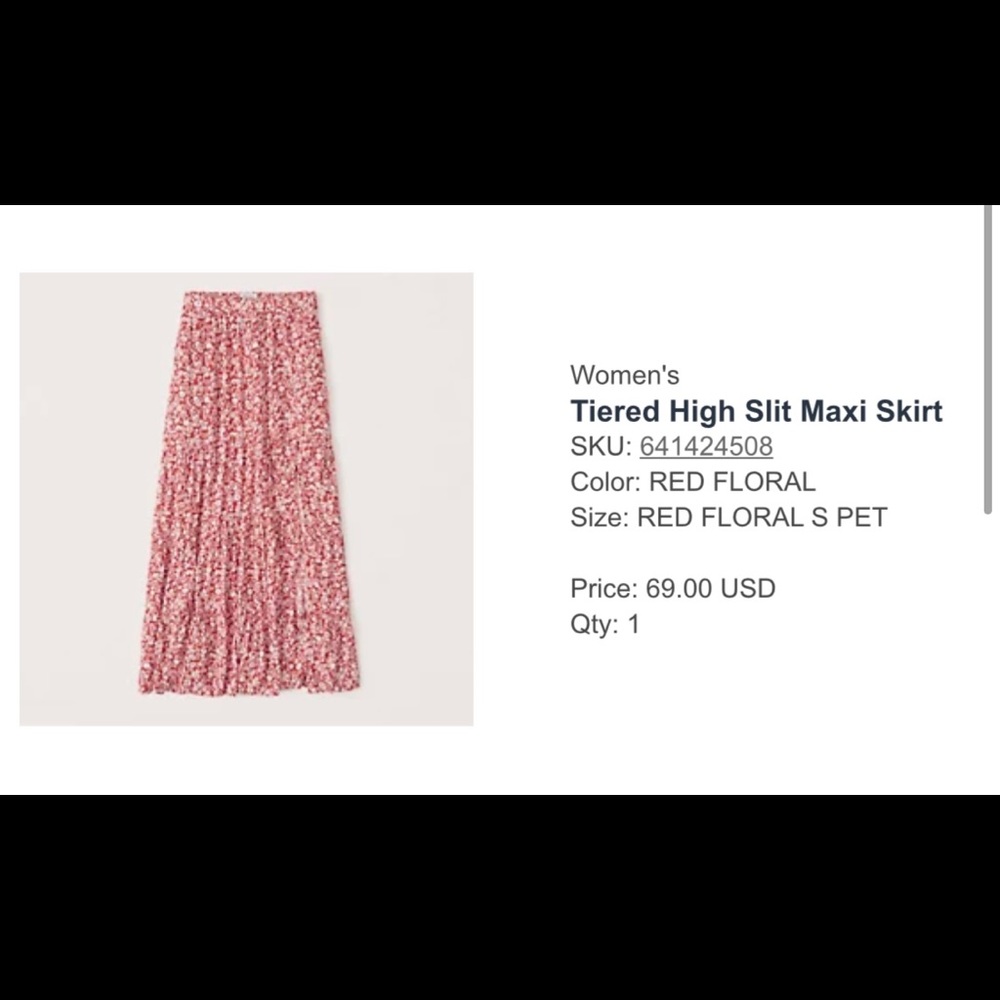 Abercrombie & Fitch tiered high slit maxi skirt